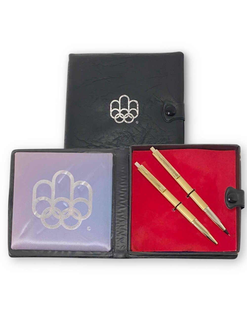 Vintage 1976 Montreal Olympics Gold Tone Pen & Pencil Set with COJO 76 Case